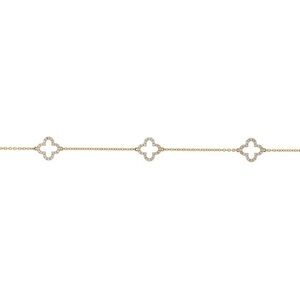 Sterling Silver & 14K Gold Plated Bracelet with 3 Clover motifs- perfect gift!